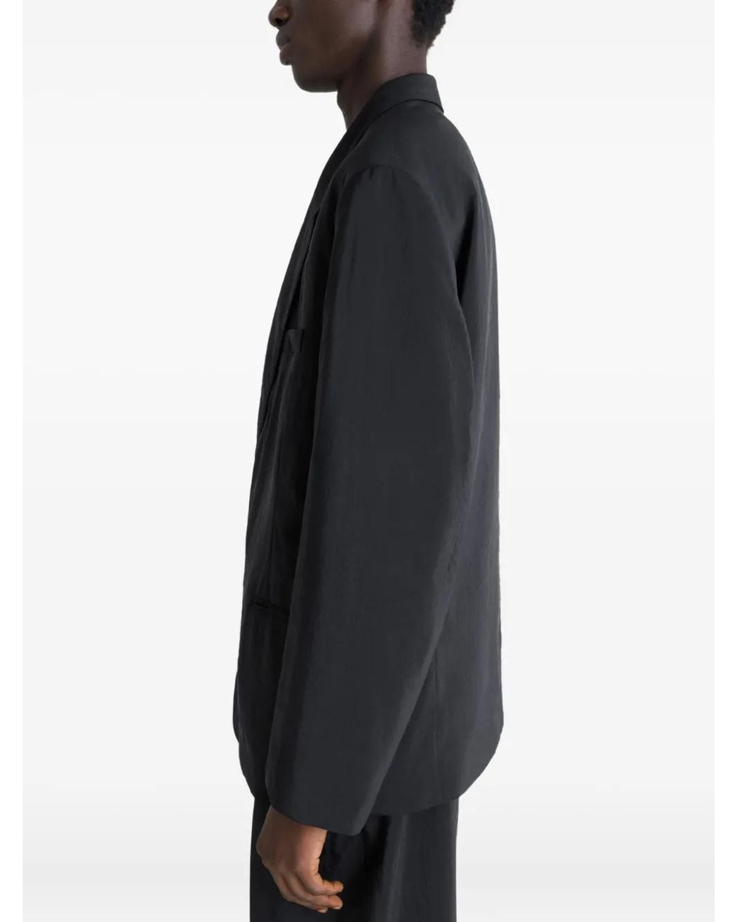 Lemaire Black Single-Breasted Blazer for men