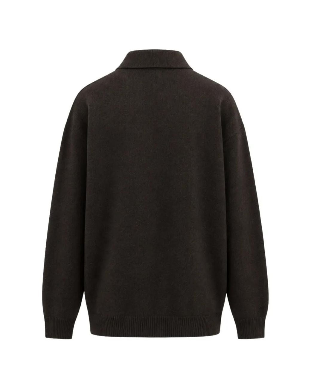 Amaranto Black Half-Zip Chest-Pocket Sweater for men