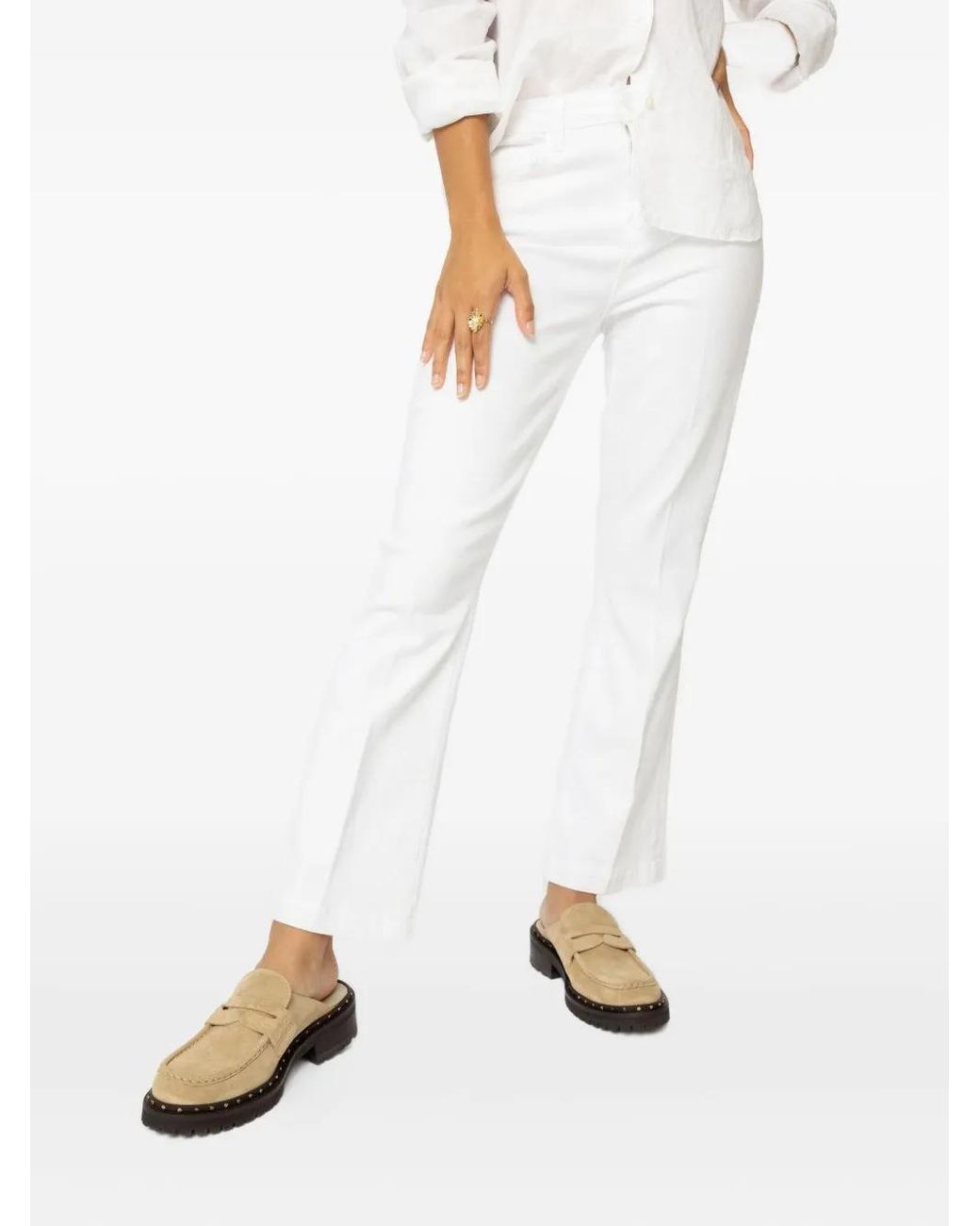 L'Agence White Ali Flared Trousers