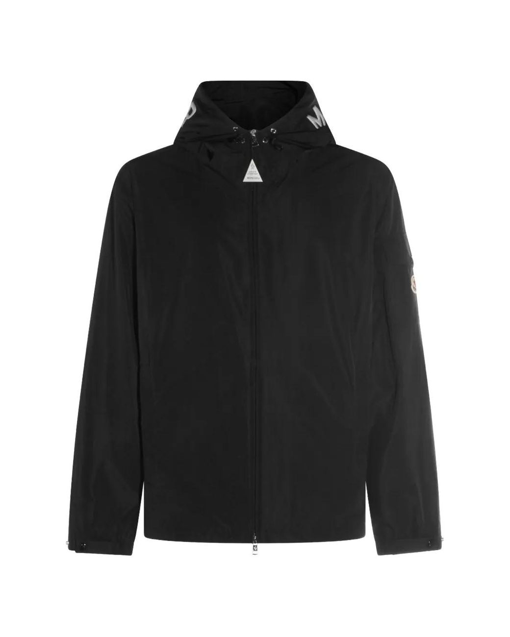 Moncler Black Sassiere Hooded Logo Jacket for men