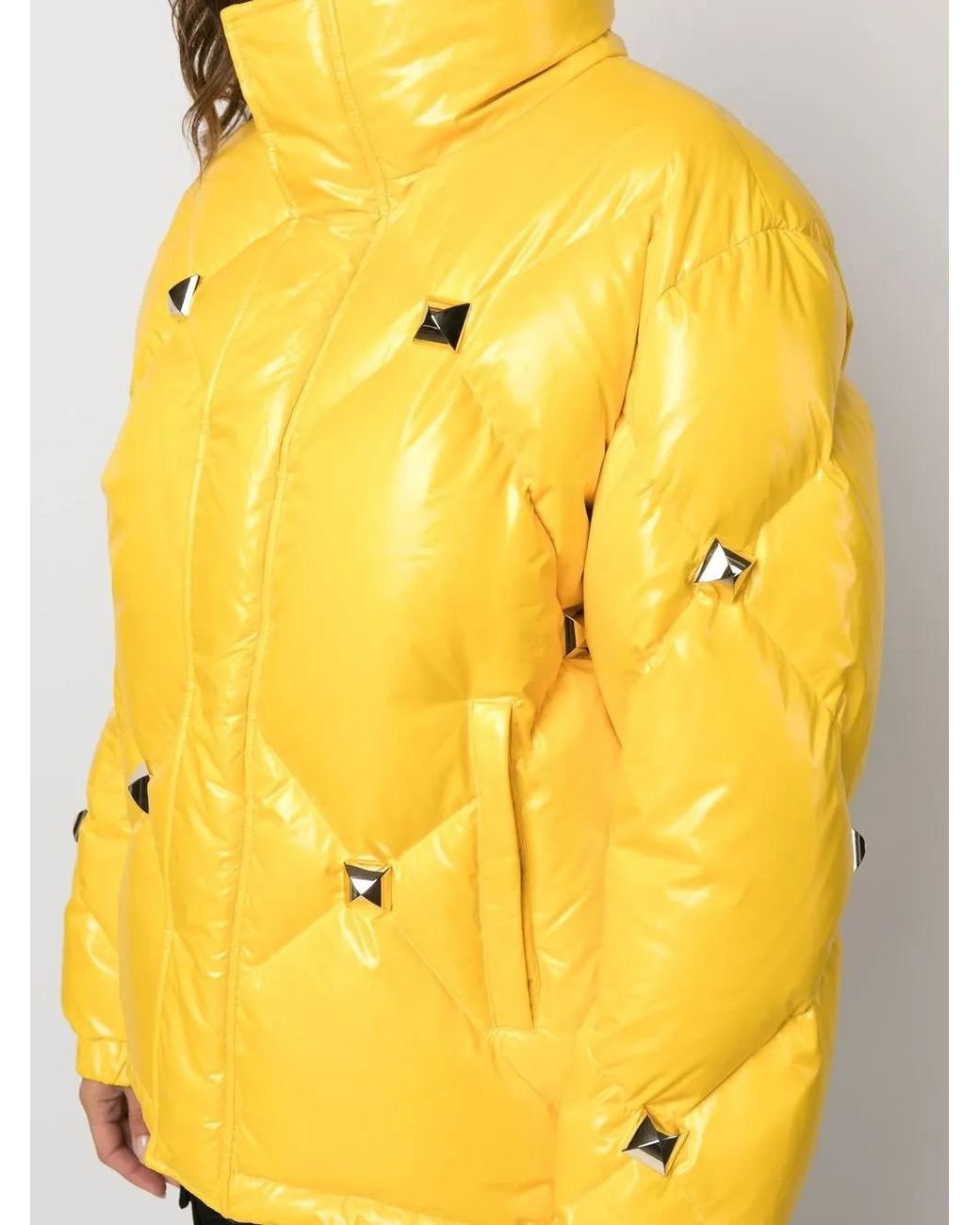 Philipp Plein Yellow Short Puffer Jacket