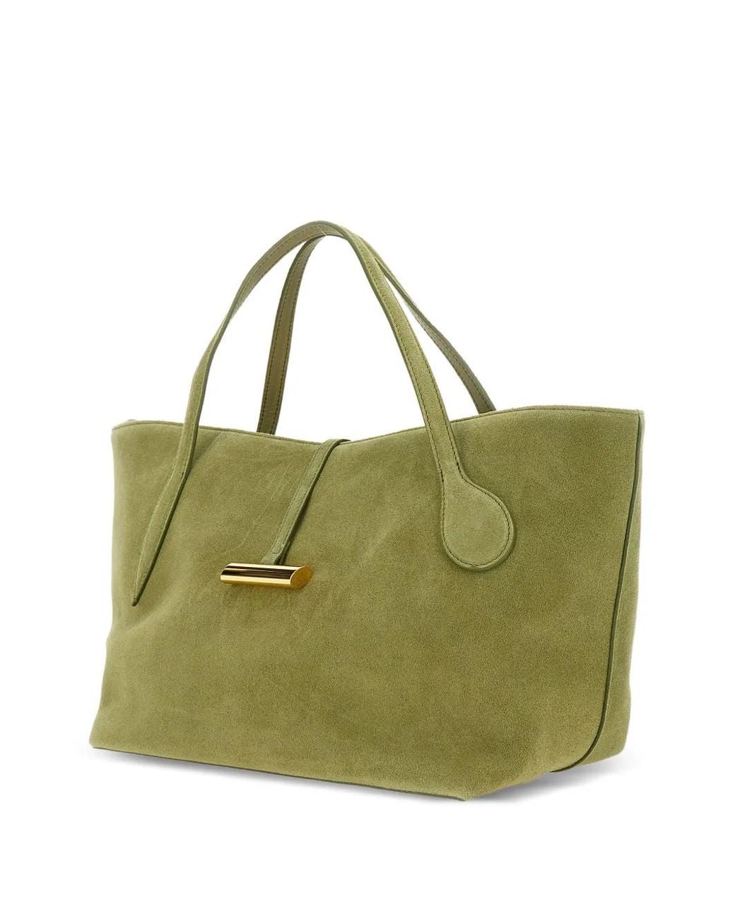 Liffner Green Suede Tote Bag