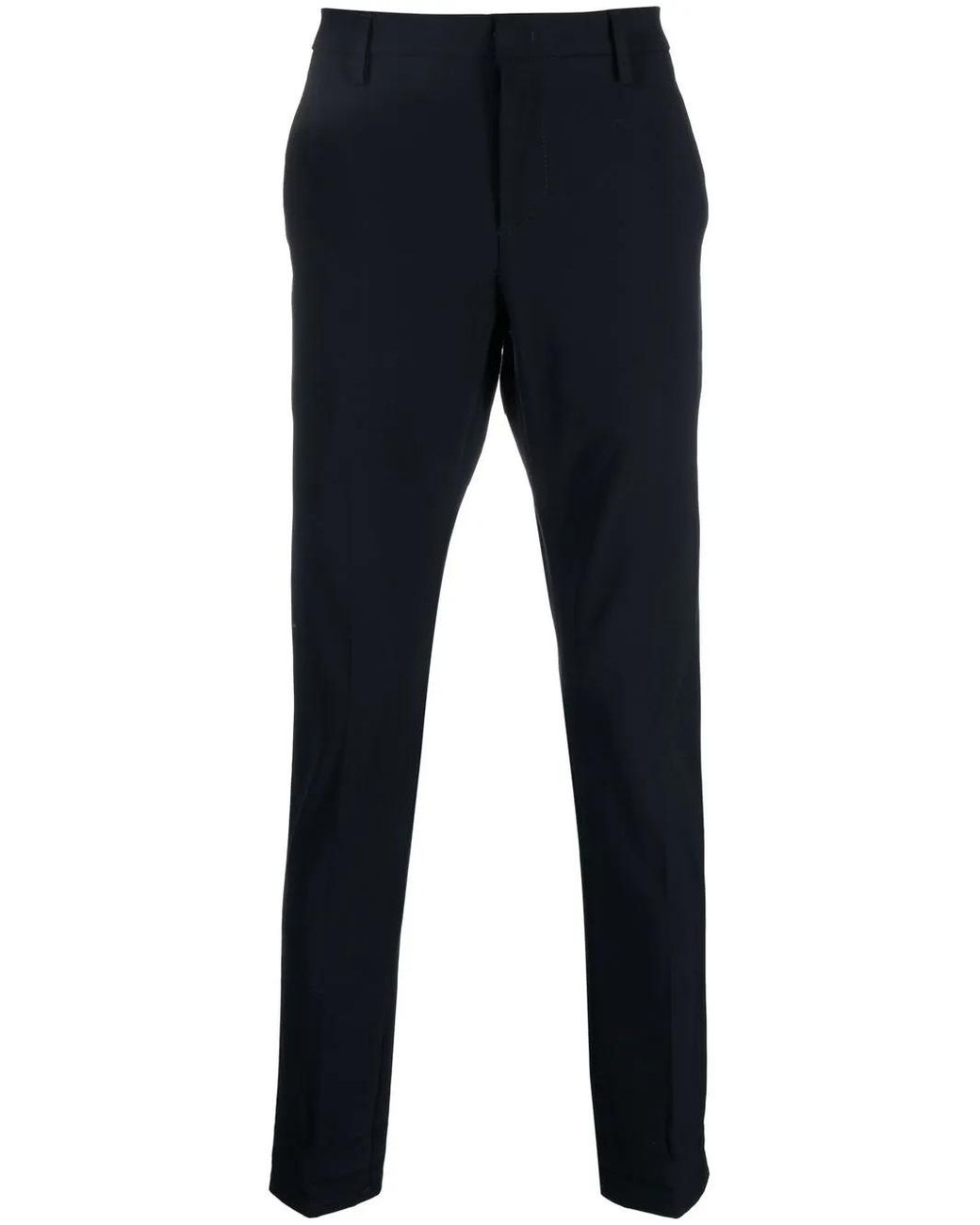 Dondup Blue Mid-Rise Tapered Trousers for men
