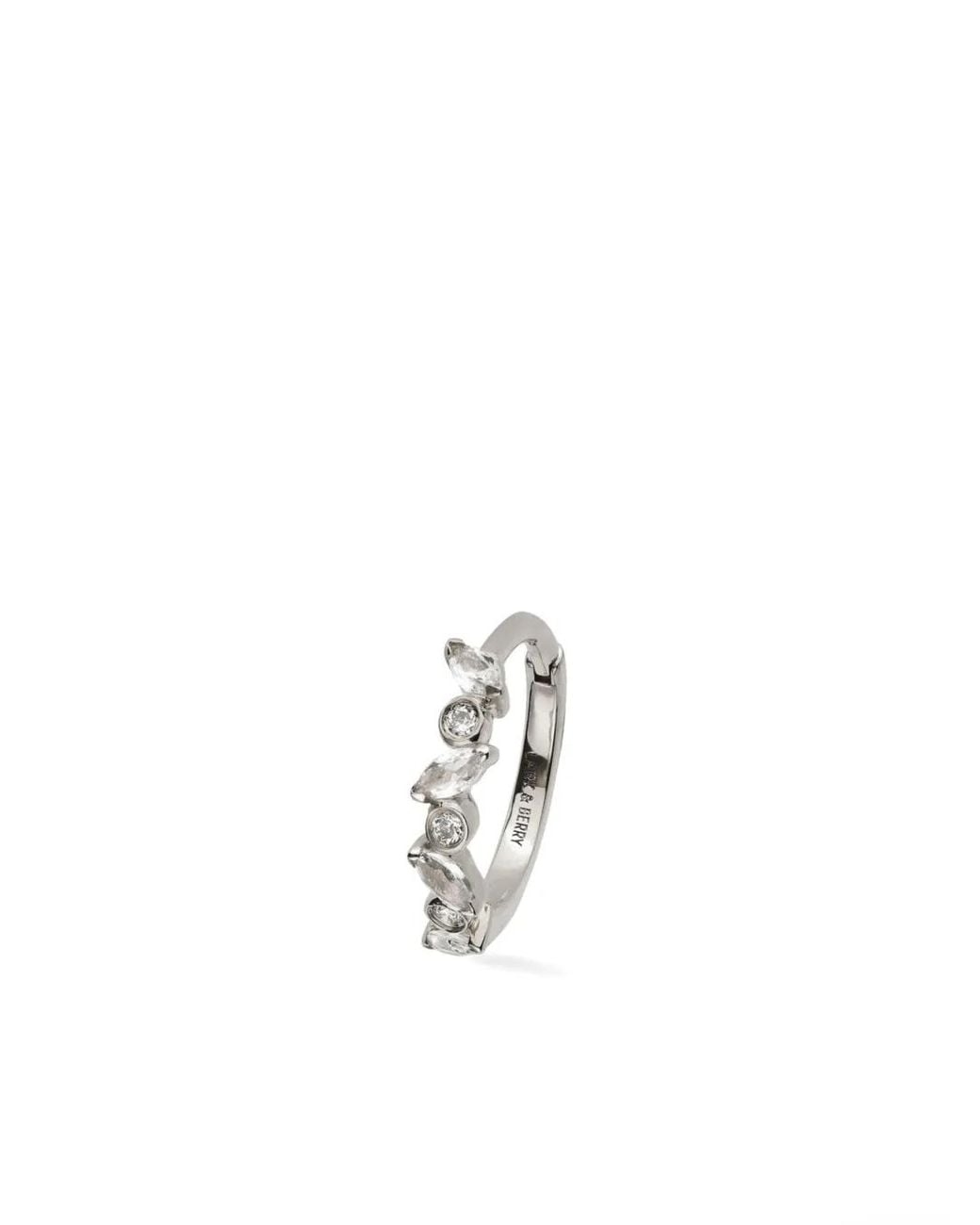 Lark & Berry White 14Kt Large Veto Diamond And Sapphire Hoop Earring