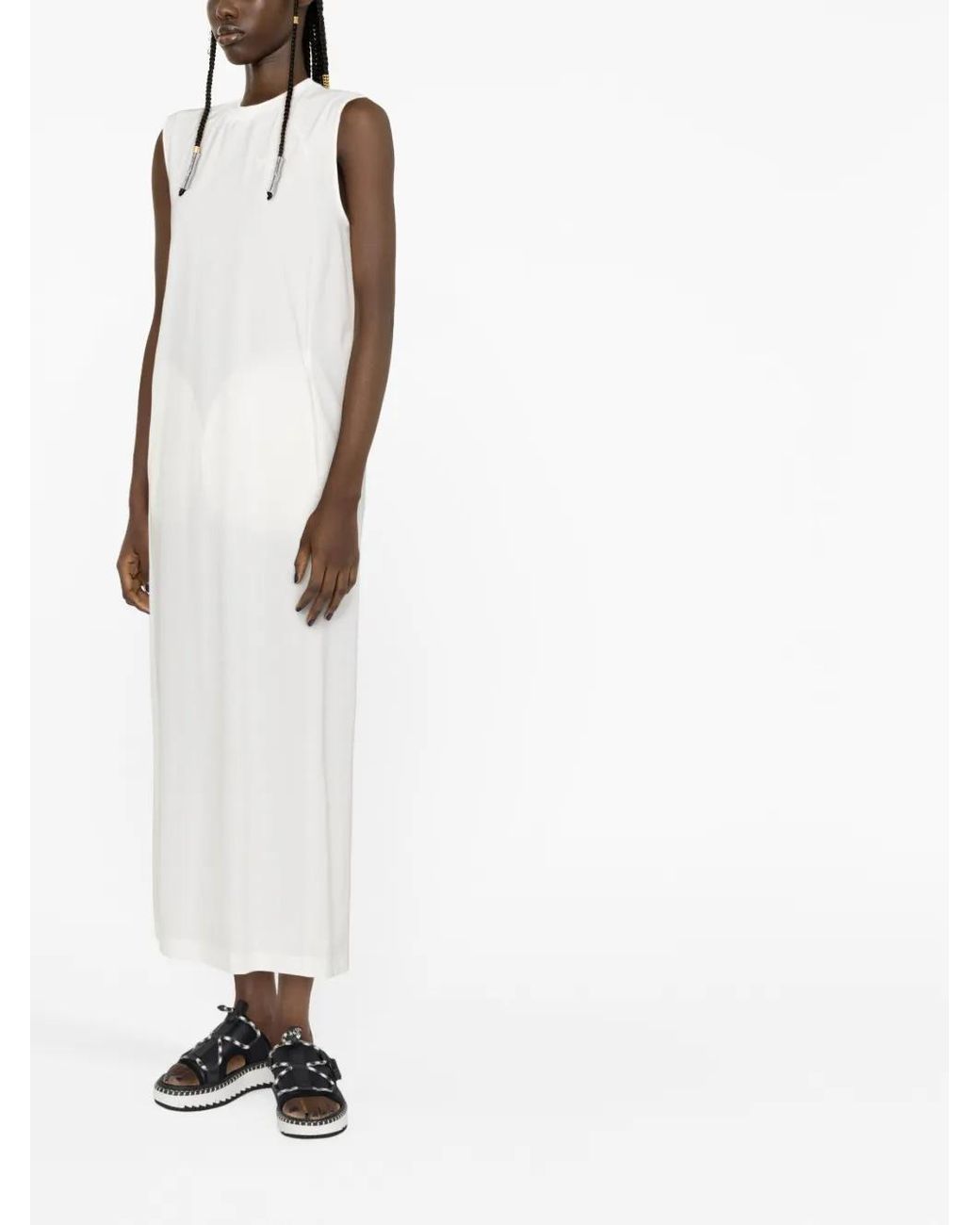 Y-3 White 3-Stripes Sleeveless Dress