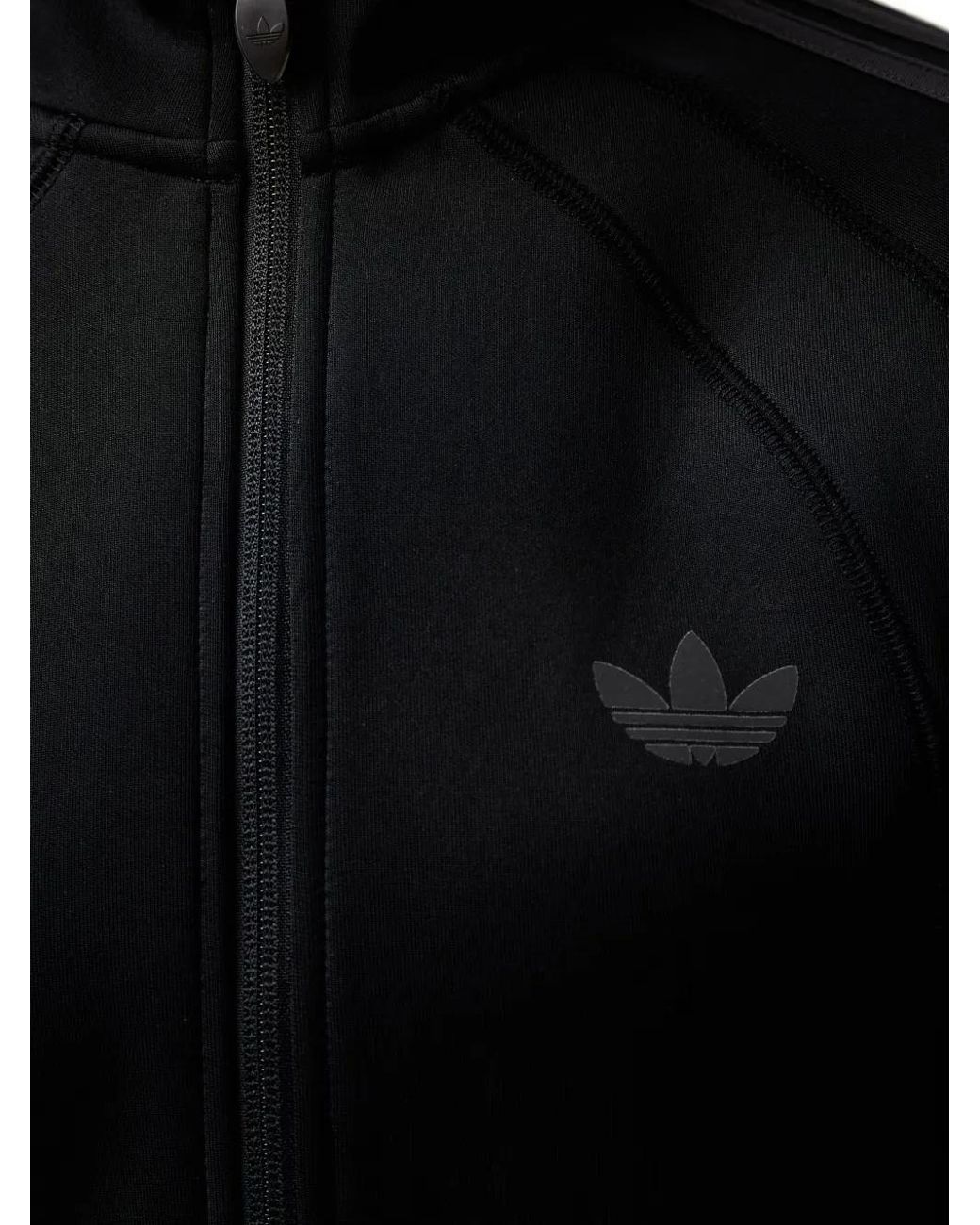 Adidas Black Logo-Print Track Jacket