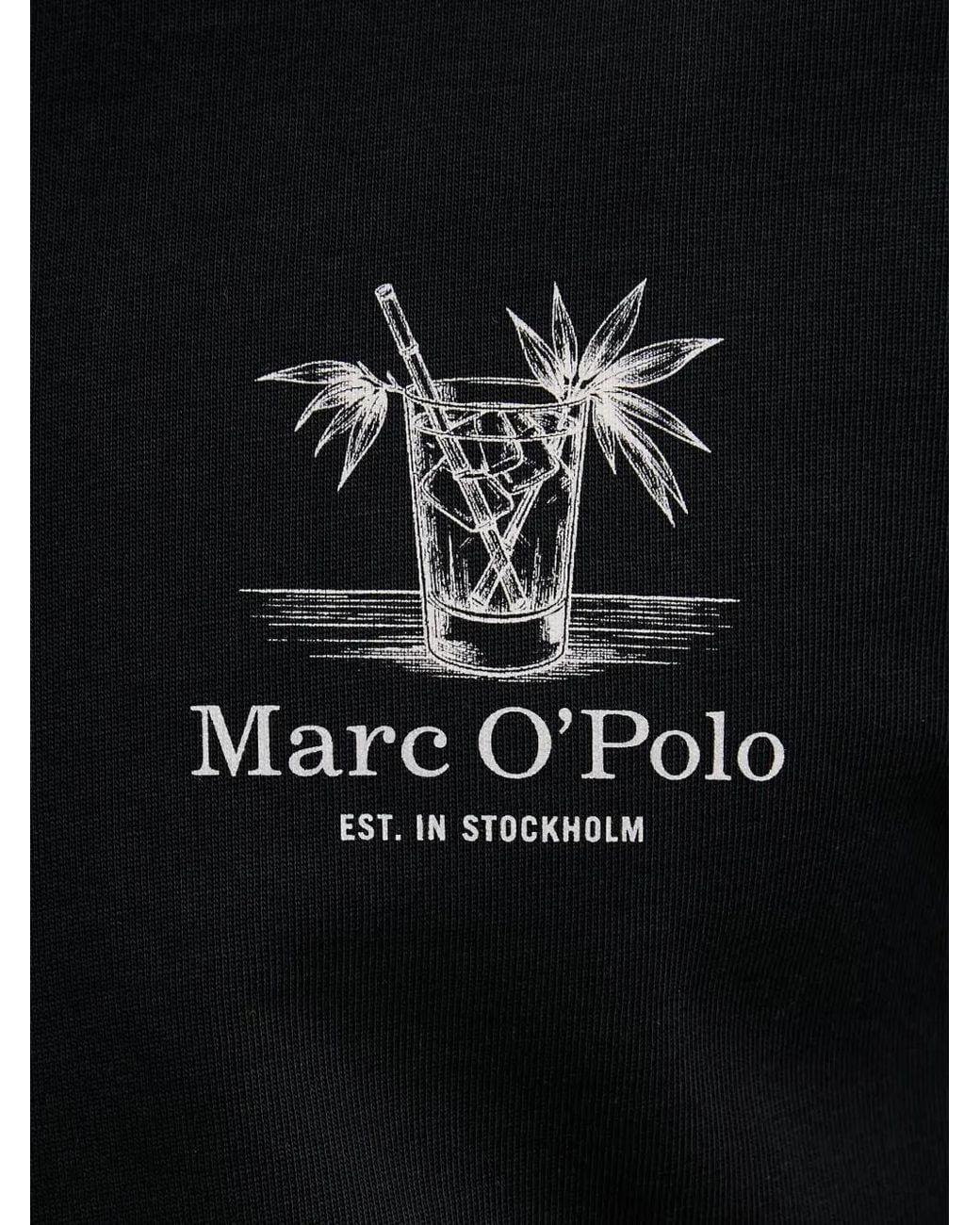 Marc O' Polo Black Graphic-Print T-Shirt for men