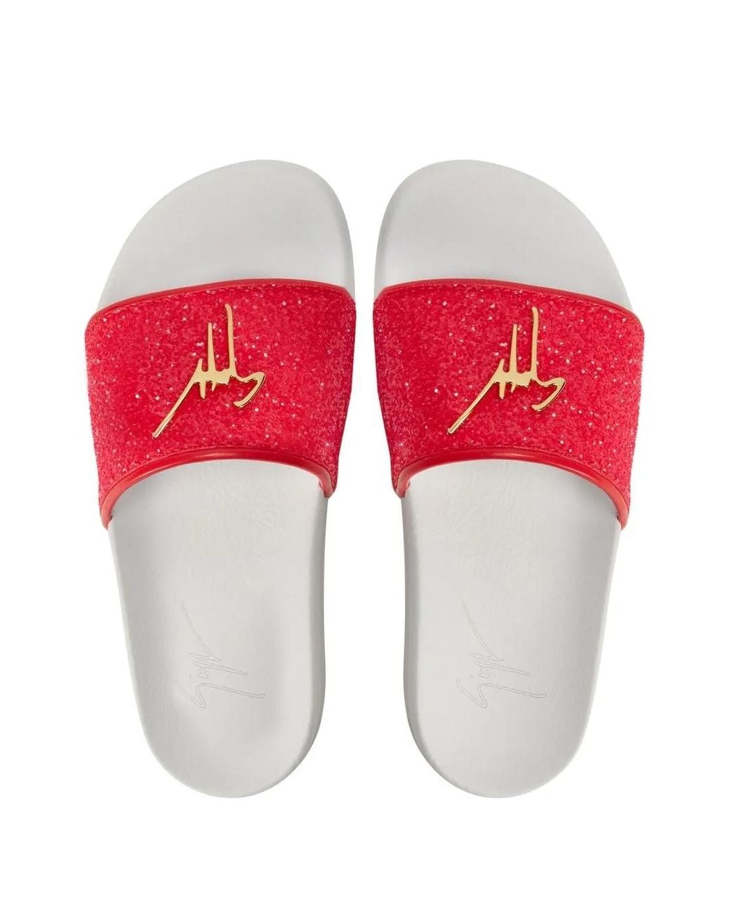 Giuseppe Zanotti Pink Brett Glitter-Detail Slides
