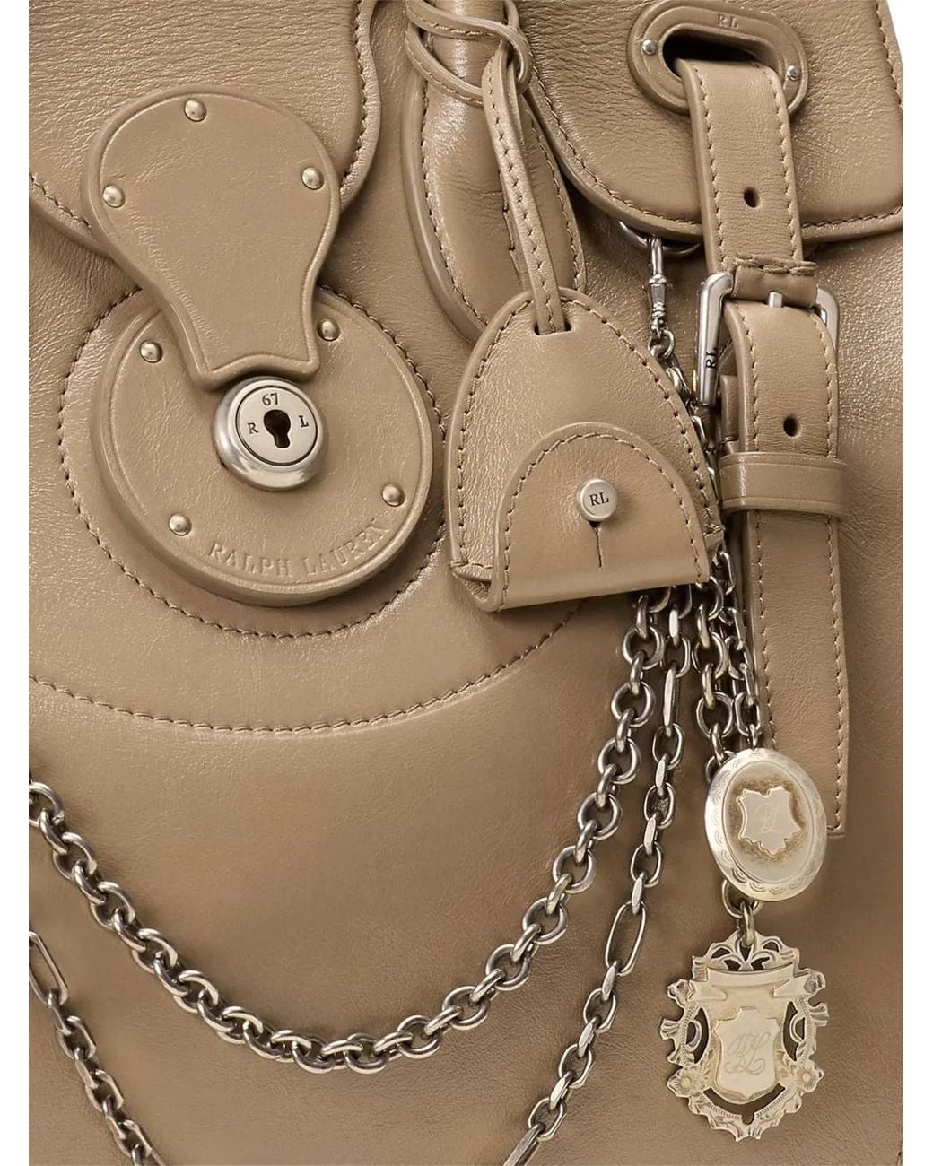 Ralph Lauren Natural Extra-Soft Ricky Chain-Embellished Tote Bag