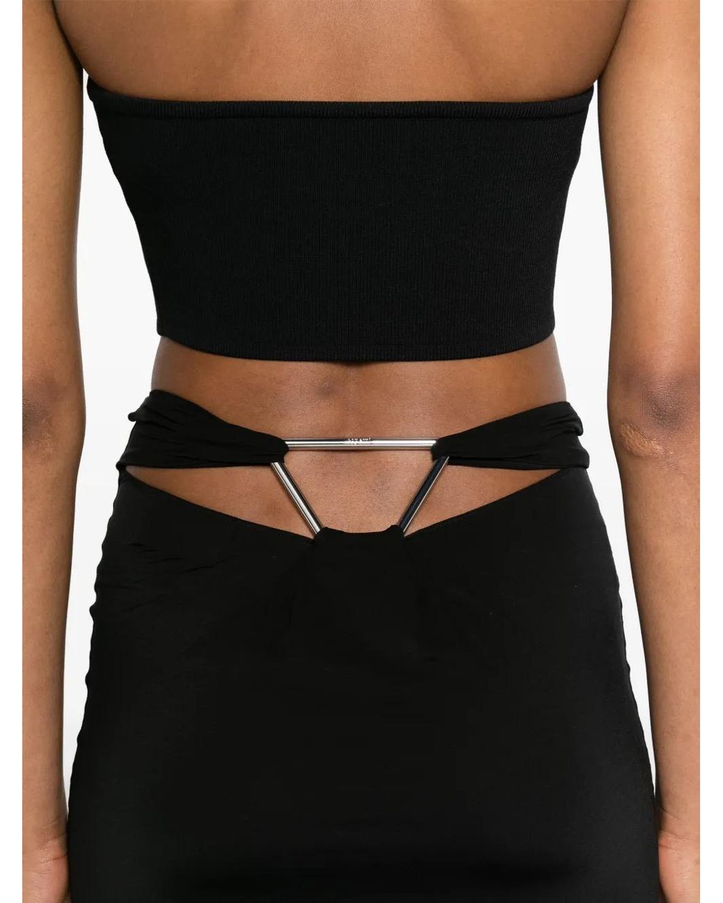 Coperni Black Triangle-Hardware Midi Skirt