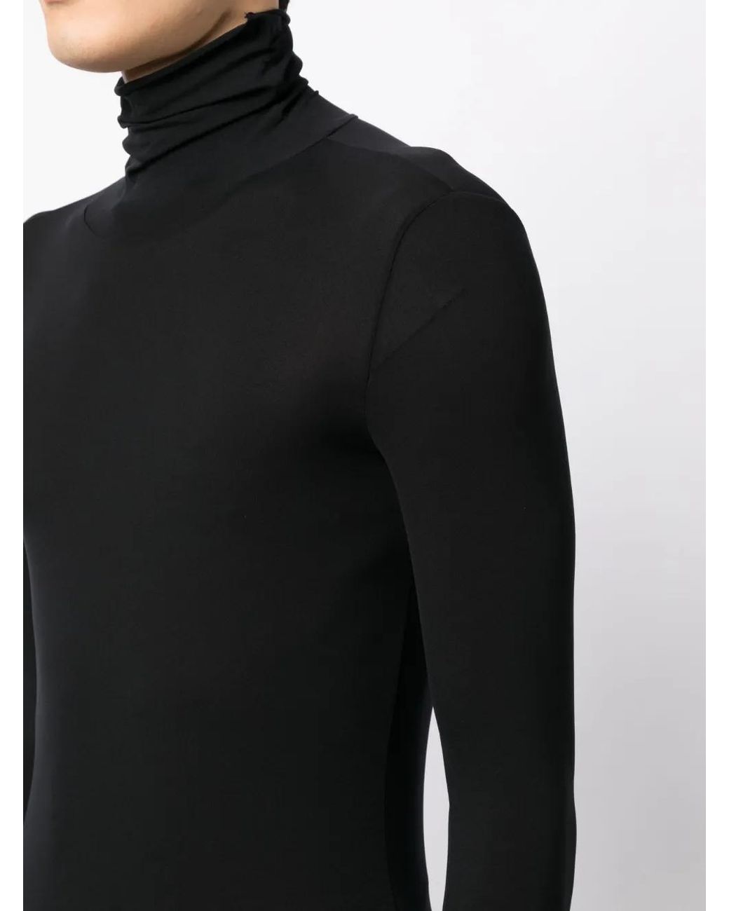 SAPIO Black High-Neck Long-Sleeve T-Shirt for men