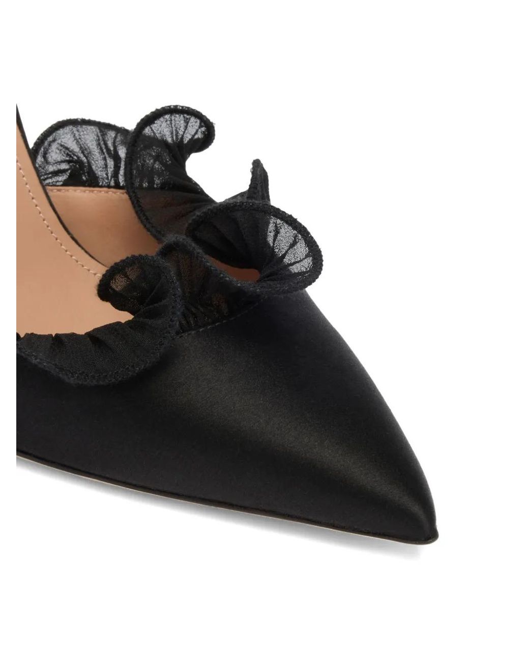 Malone Souliers Black Cecile Bow-Detail Ruffled Mules