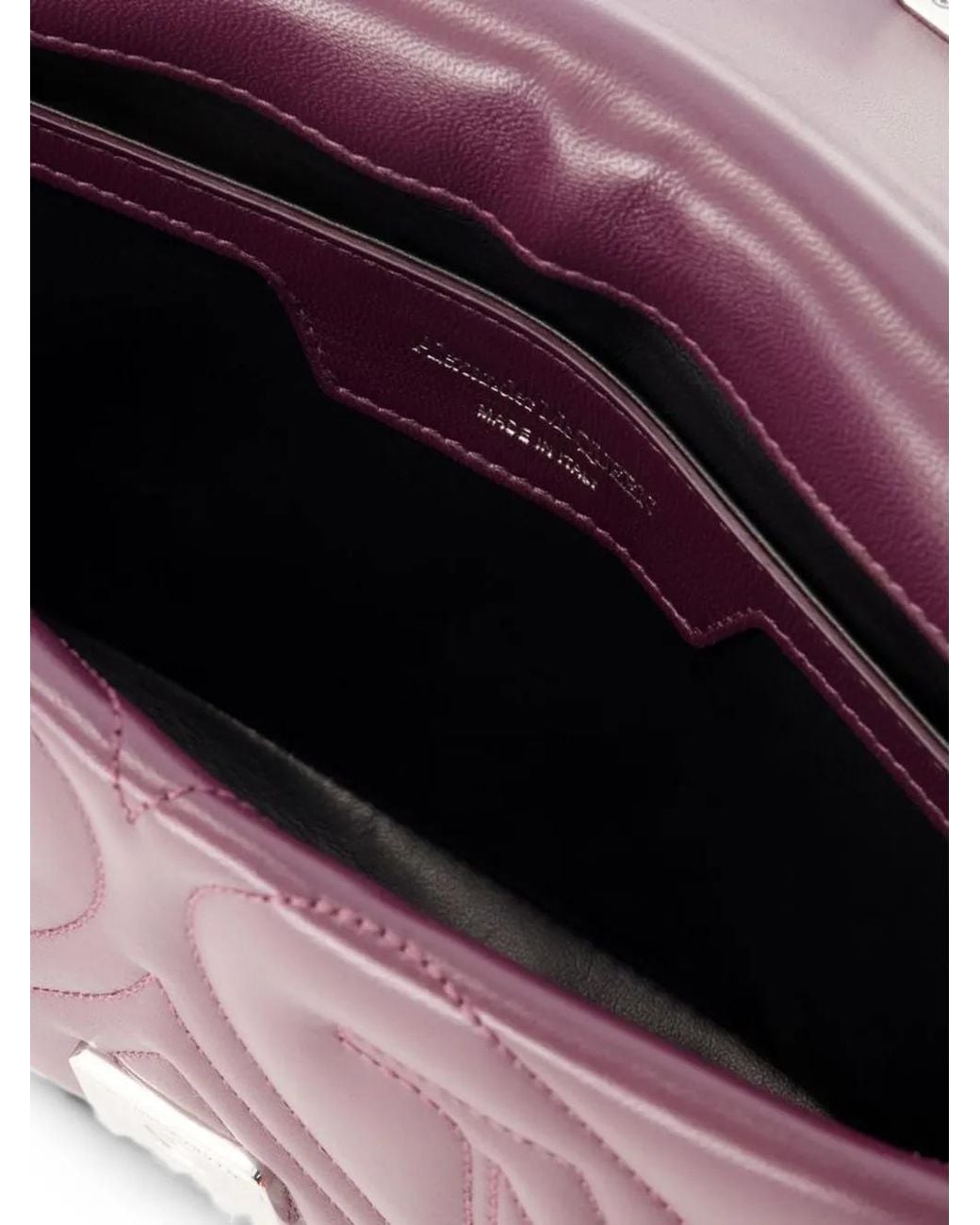 McQueen Purple Small Seal Quilted Leather Shoulder Bag