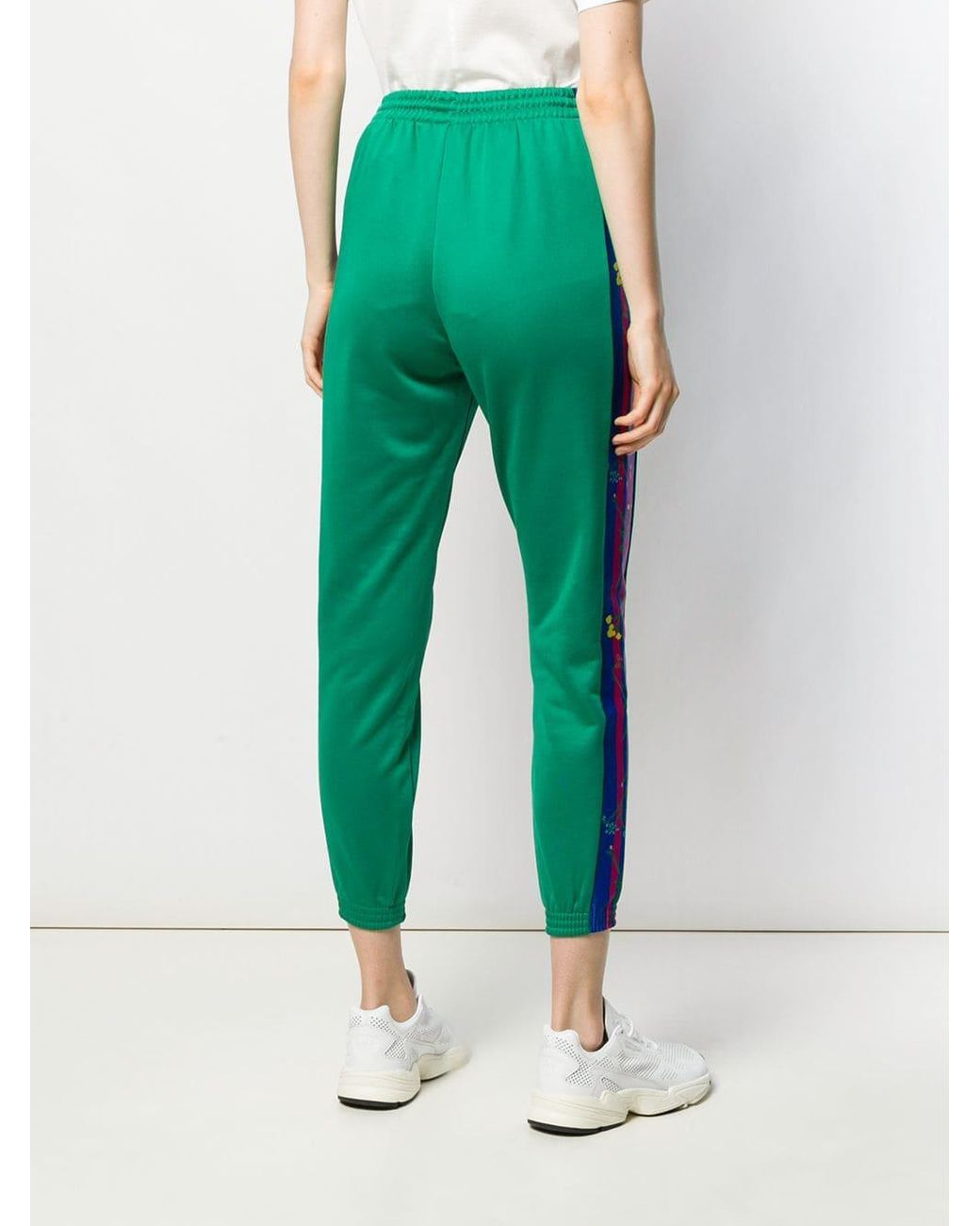 adidas Cotton Floral Track Pants in Green | Lyst