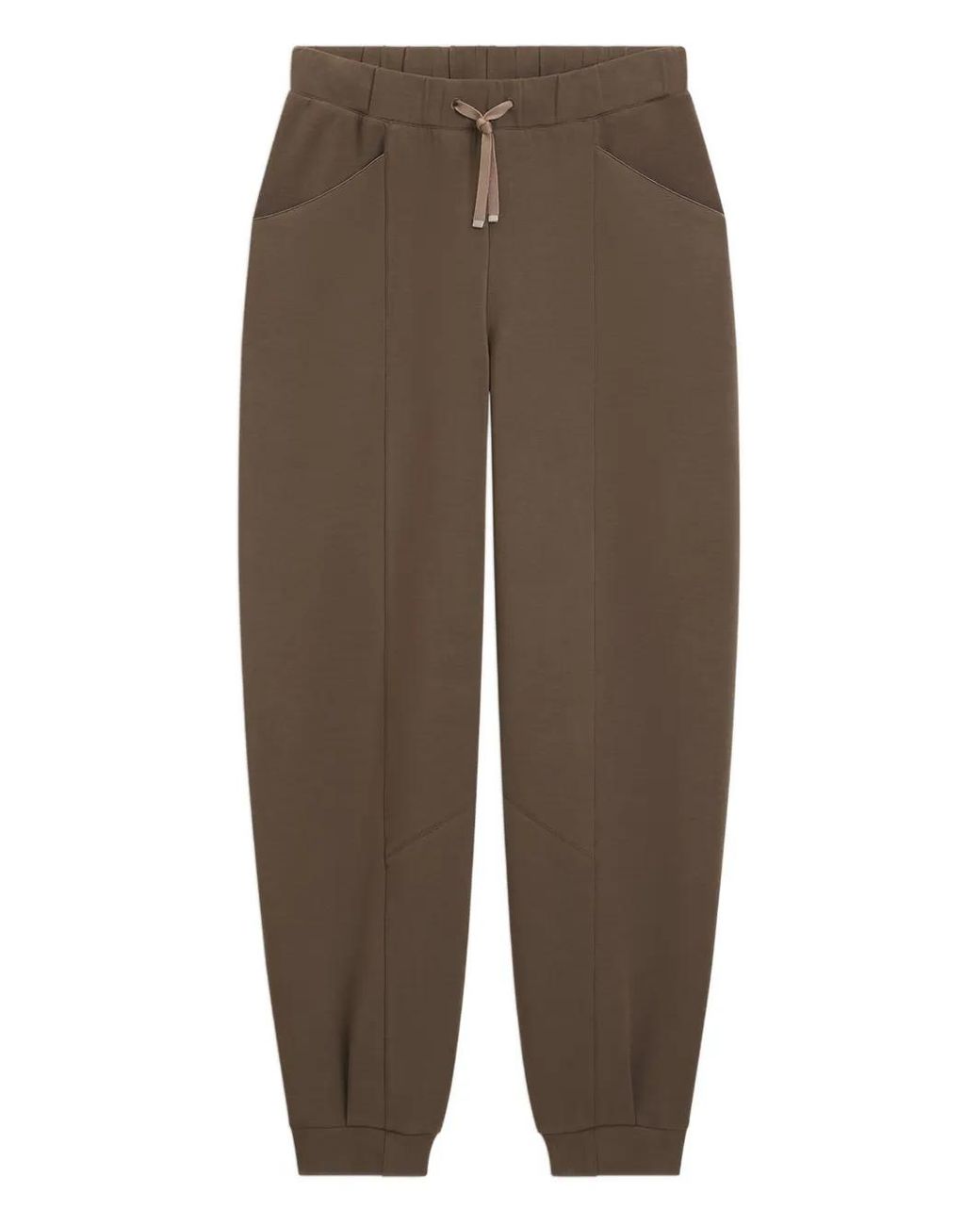 Boss Brown Drawstring Panelled Trousers