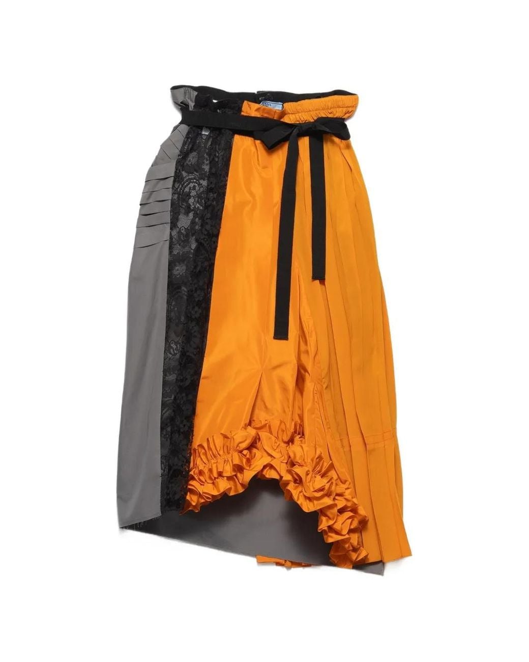 Gonna Midi Con Design Patchwork di Prada in Orange