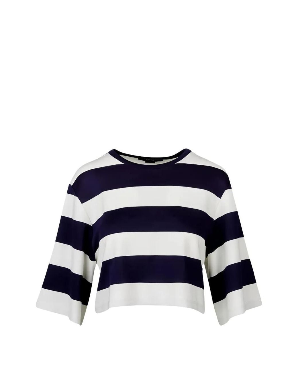 Smythe Blue Striped Cropped T-Shirt