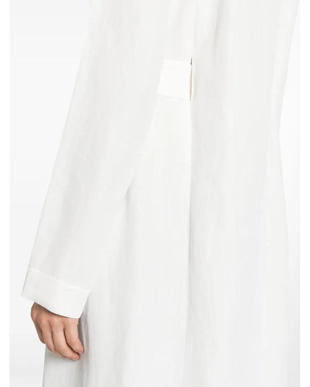 Fabiana Filippi White Spread-Collar Belted Coat