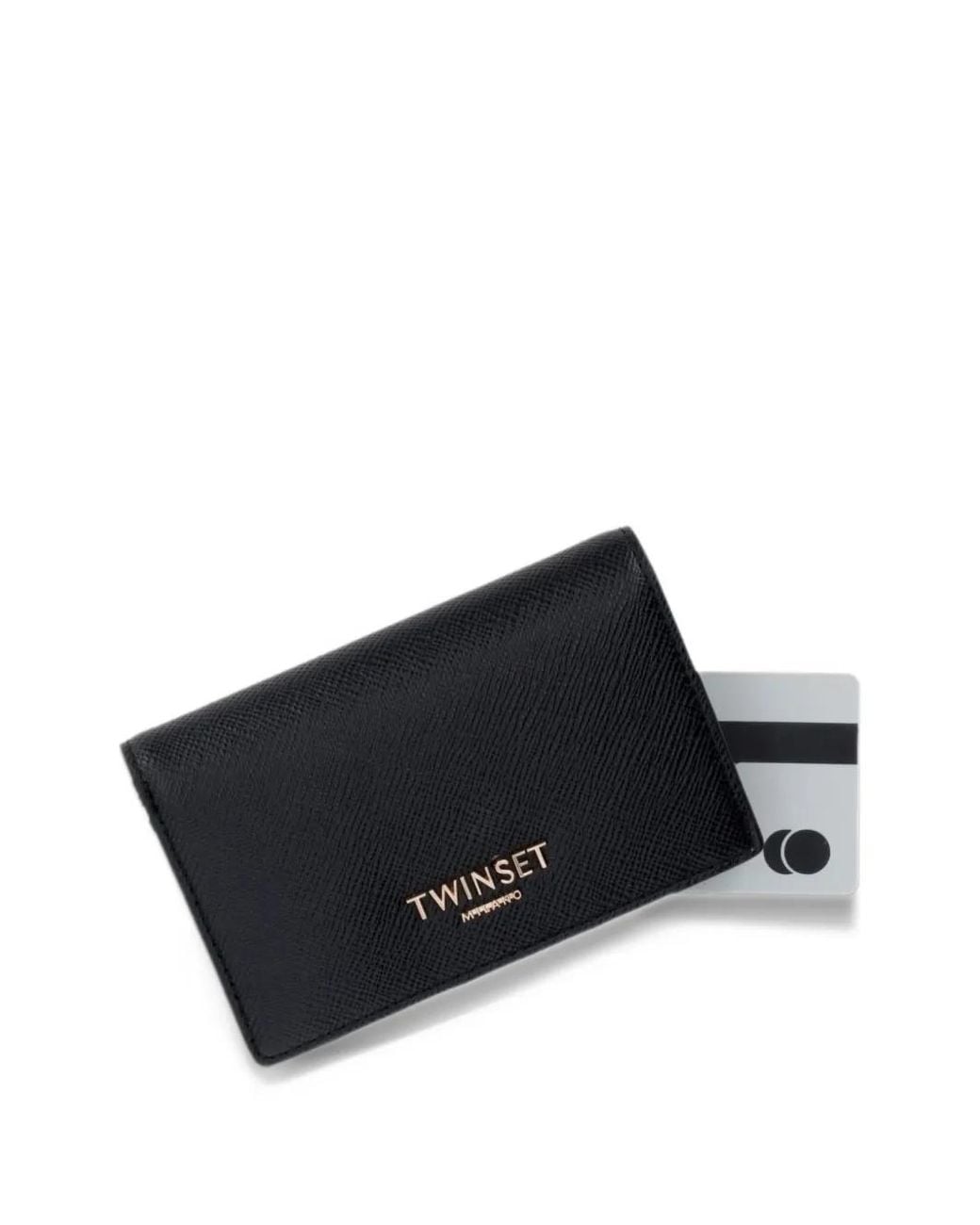 Twinset Black Small Wallet With Logo