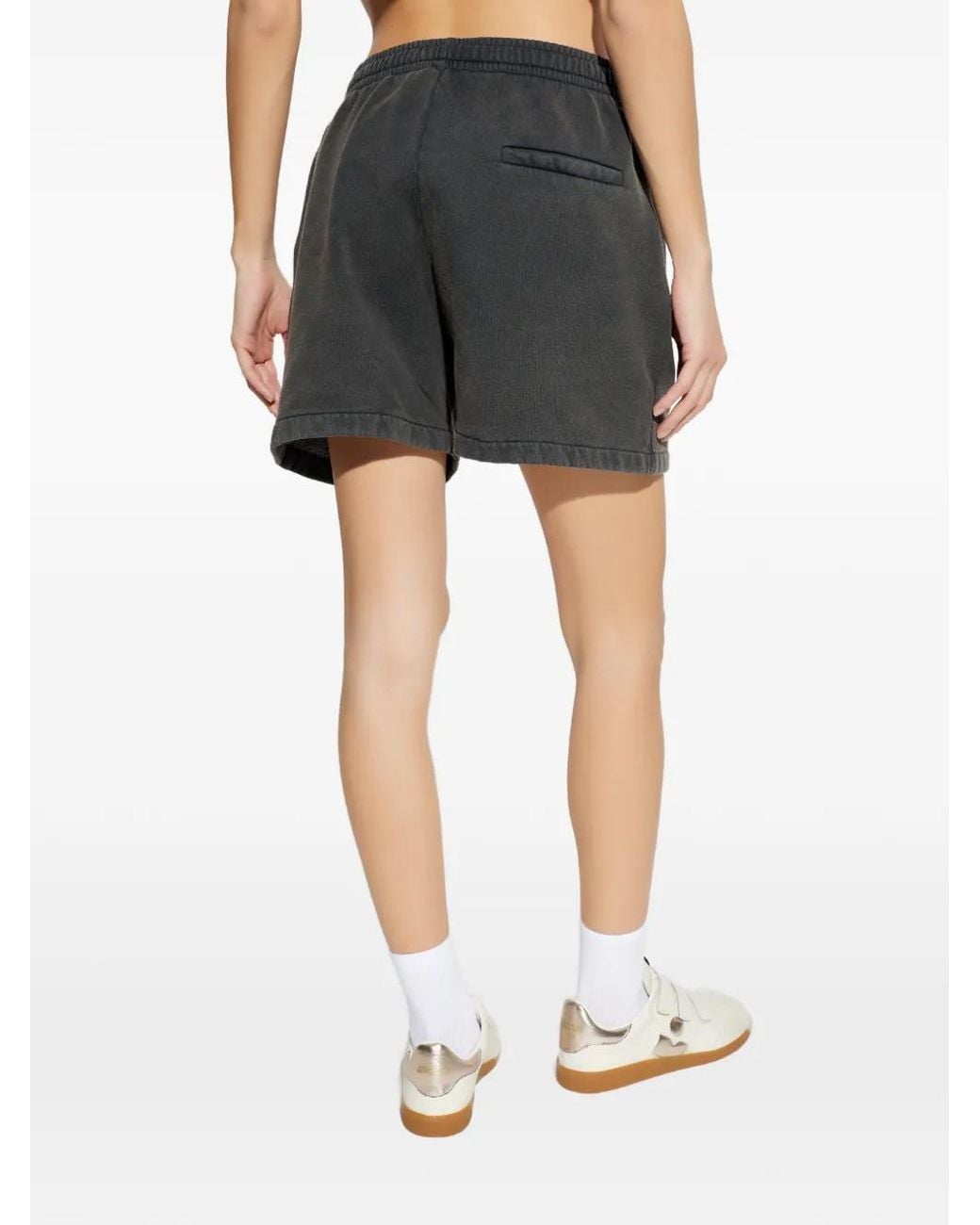 Isabel Marant Gray Miranae Drawstring Embroidered Shorts