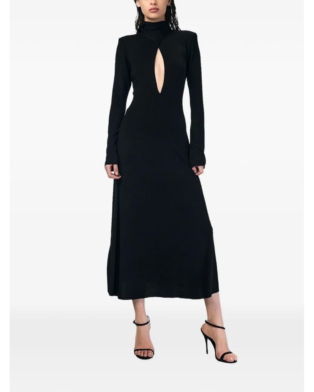 ANDRA ANDREESCU Blue Cut-Out Tie-Fastening Midi Dress