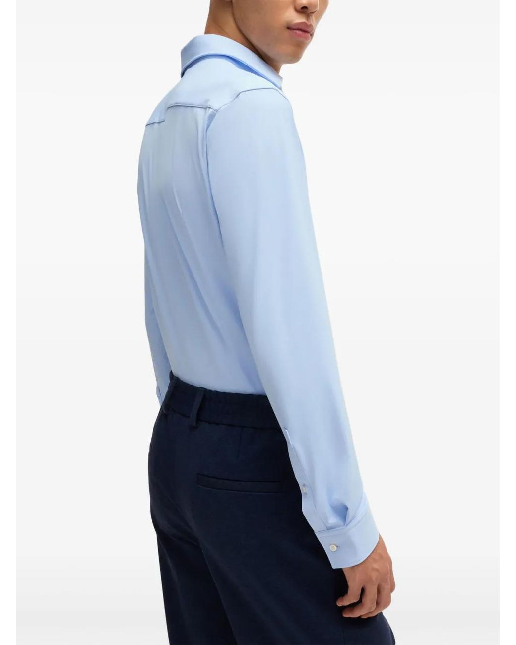 HUGO Blue Poplin Shirt for men
