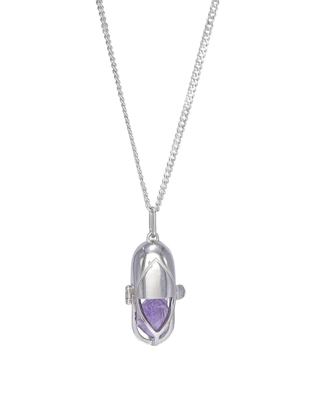 CAPSULE ELEVEN Metallic Capsule Crystal Pendant Necklace for men