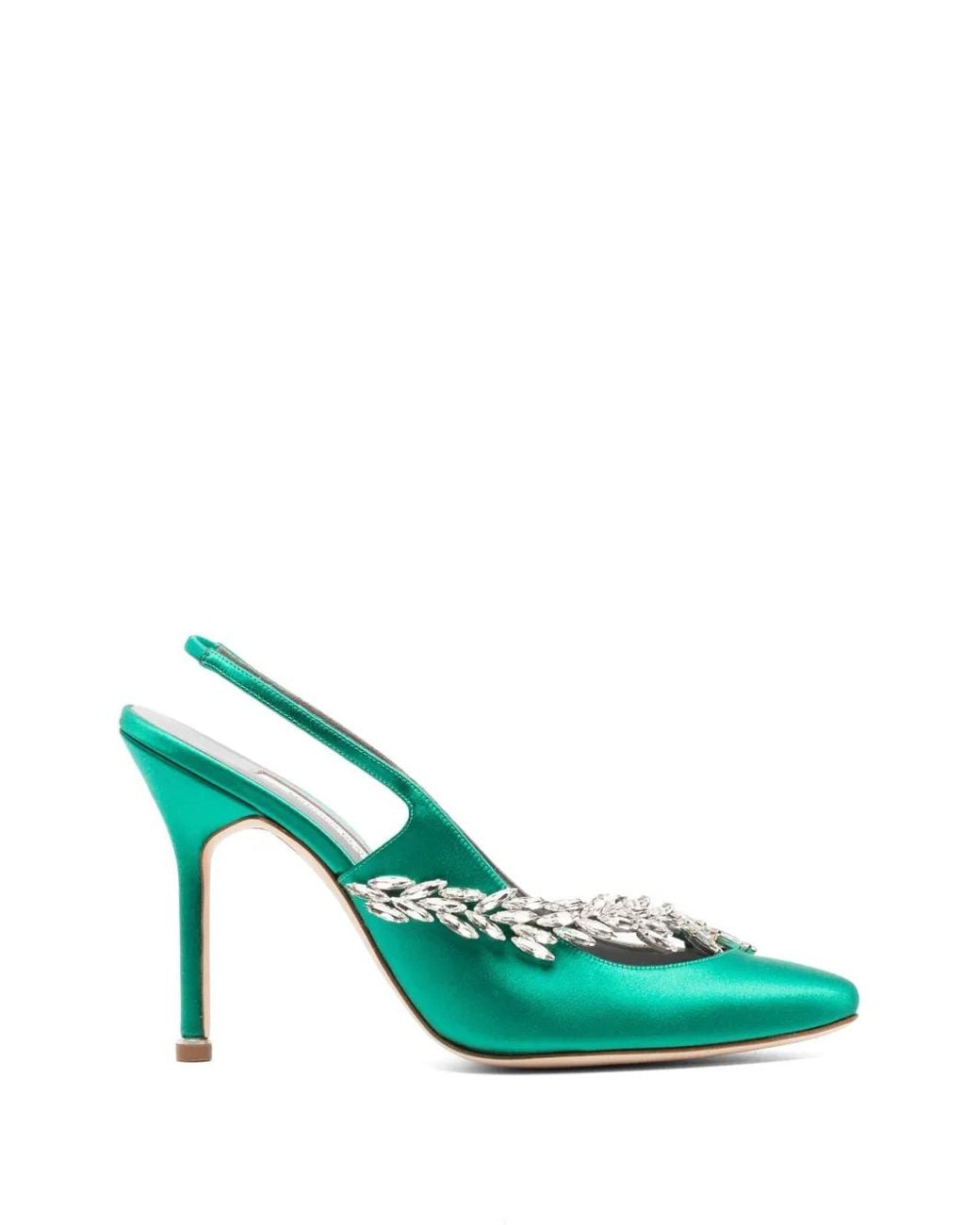 Balenciaga Green Manolo Blahnik Slingbacks
