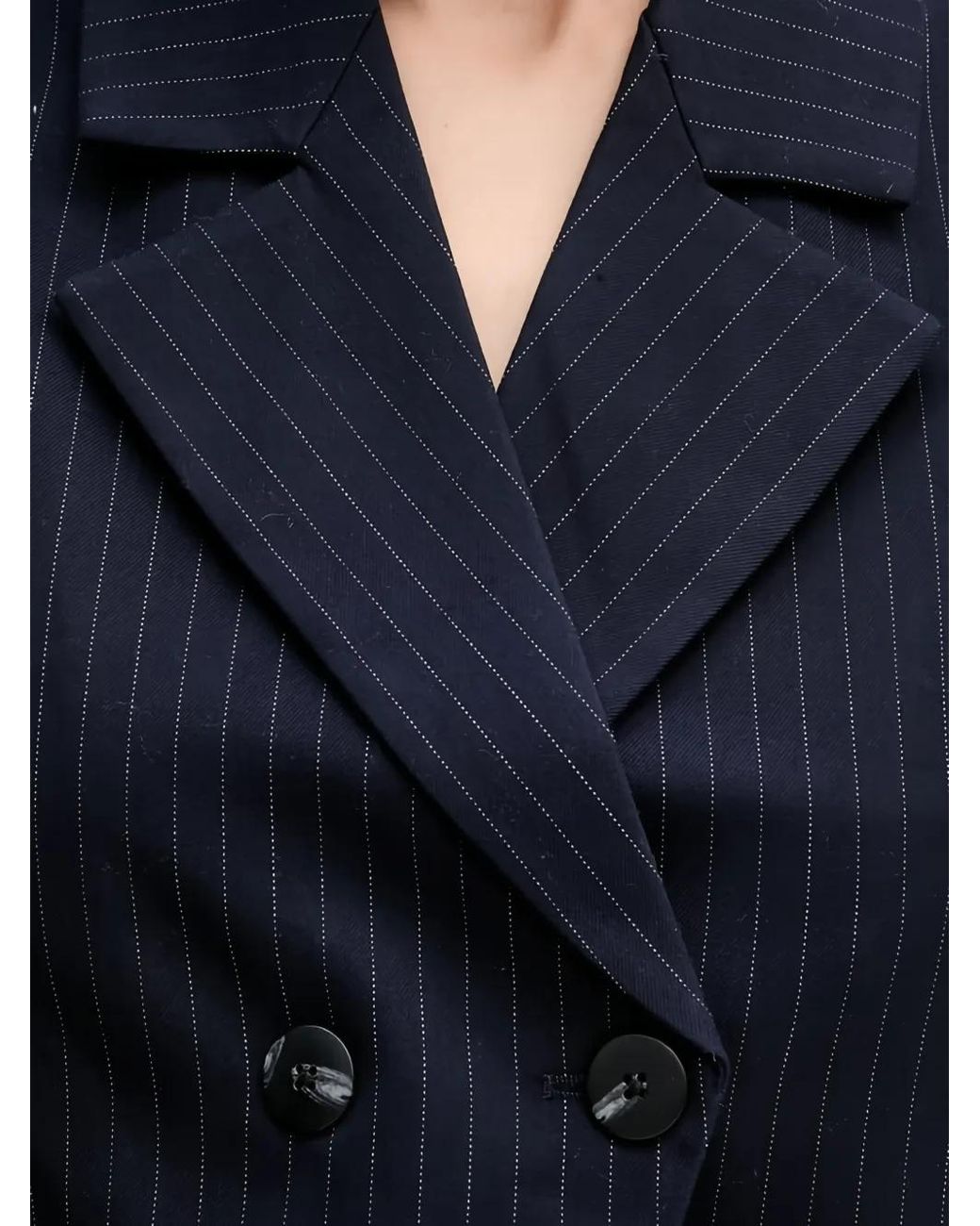 Benetton Blue Pinstripe-Pattern Buttoned Vest