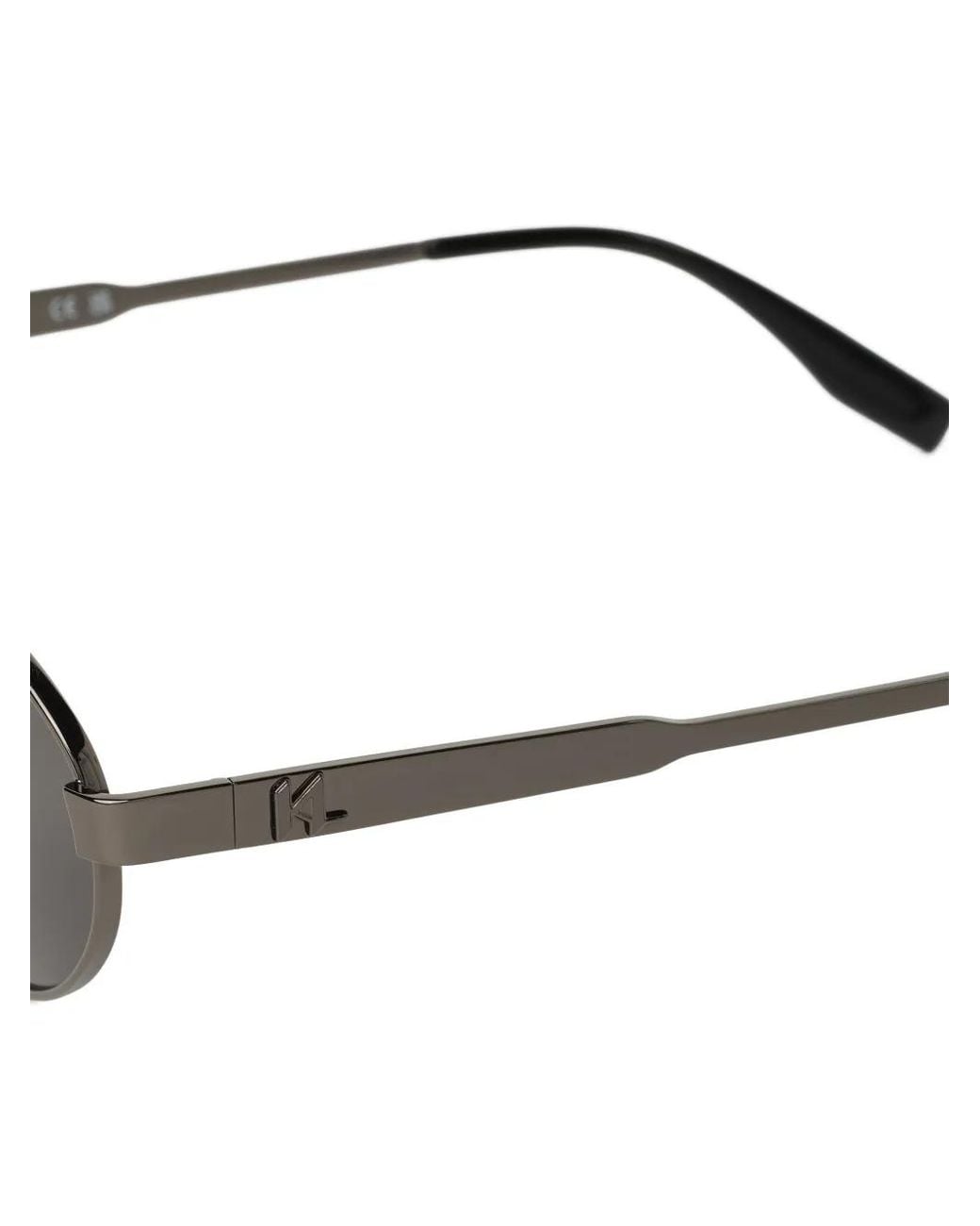 Karl Lagerfeld Gray Monogram Logo Round Sunglasses