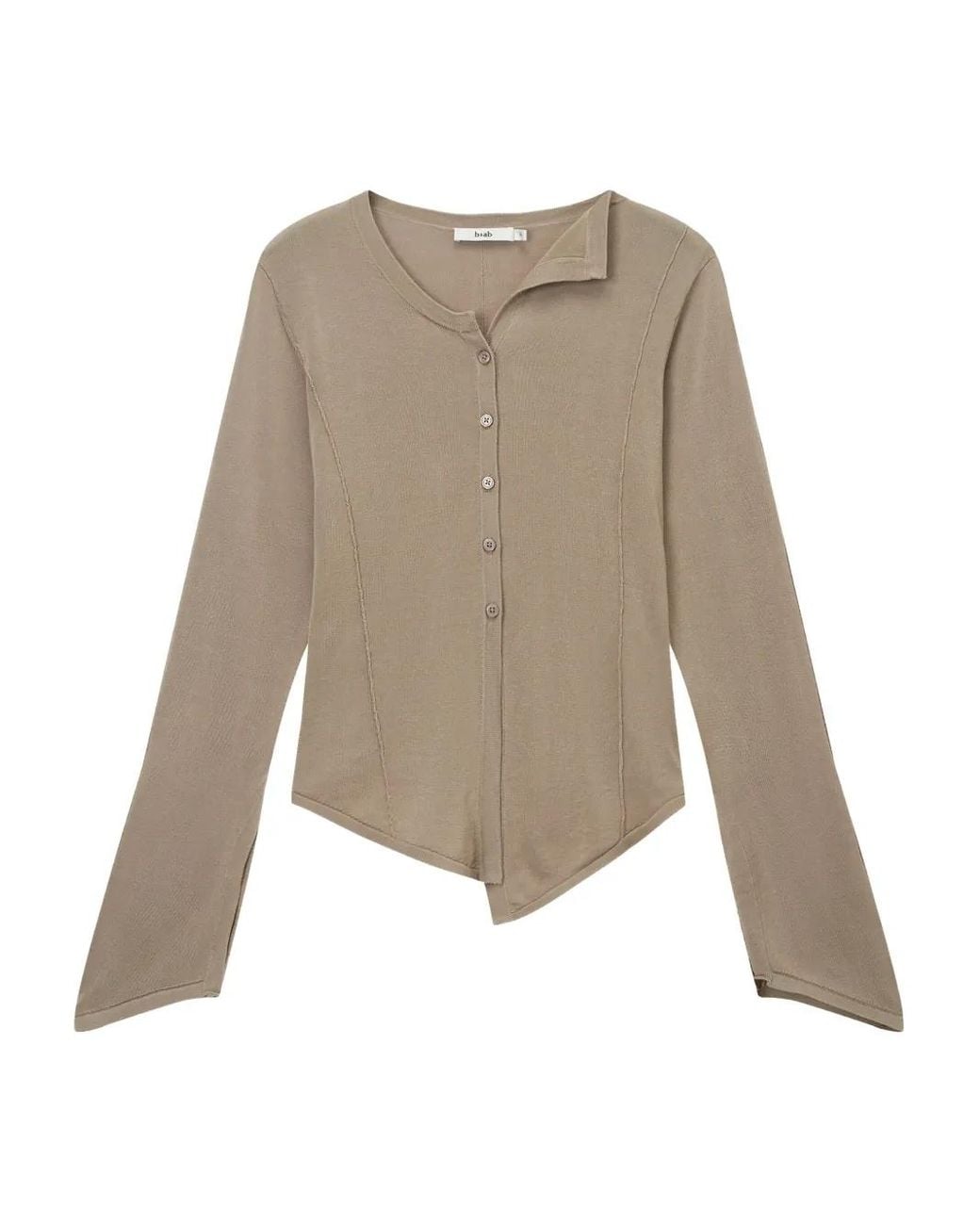 B+ AB Natural Asymmetric Cardigan