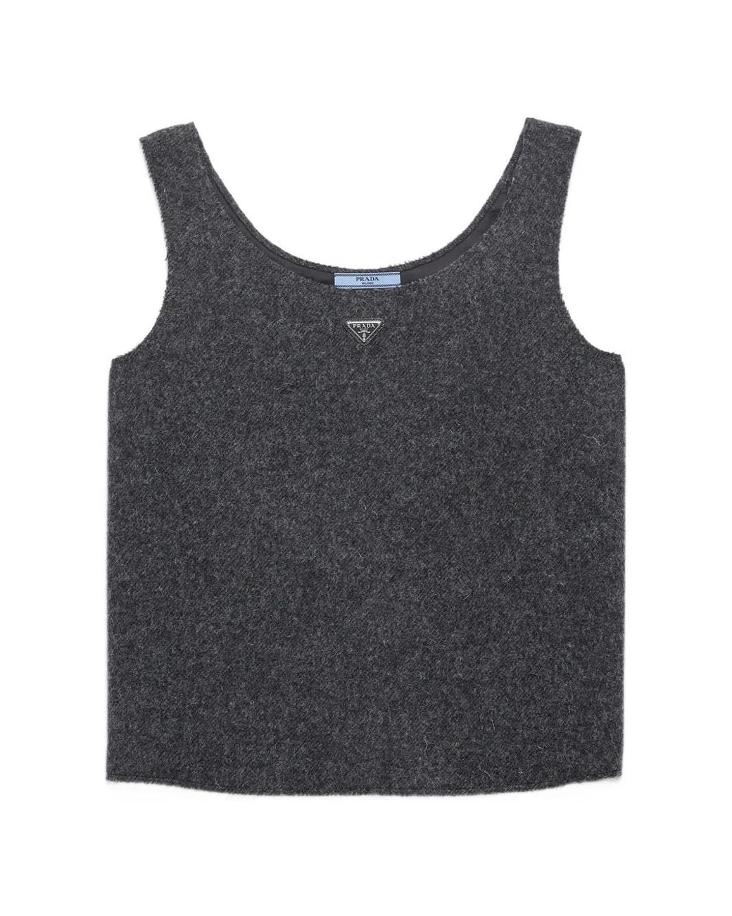 Prada Gray Shetland Wool Top