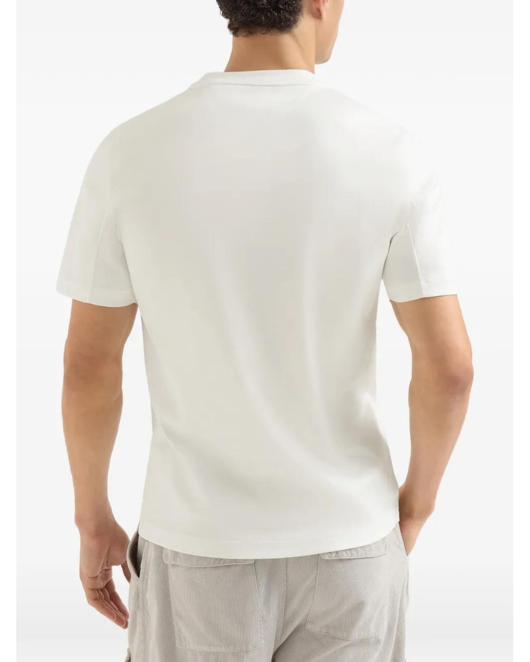 Brunello Cucinelli White Crew Neck T-Shirt Off for men