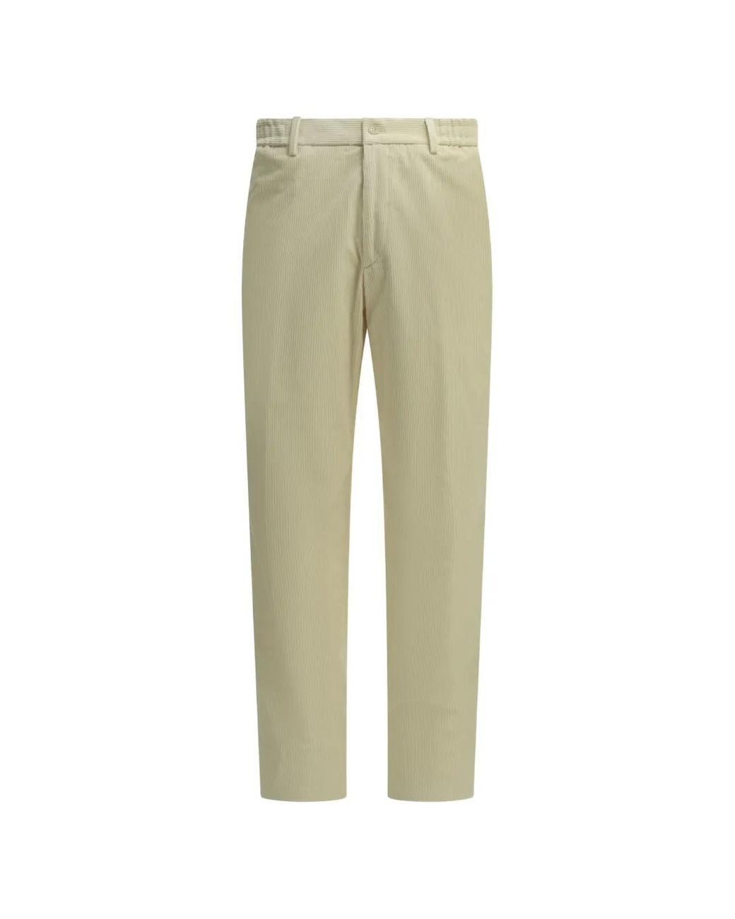 Tagliatore Green Corduroy Straight-Leg Trousers for men