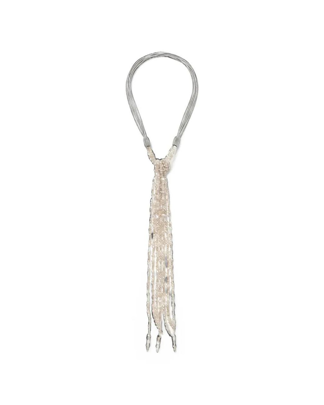 Peserico White Beaded Multi-Strand Necklace