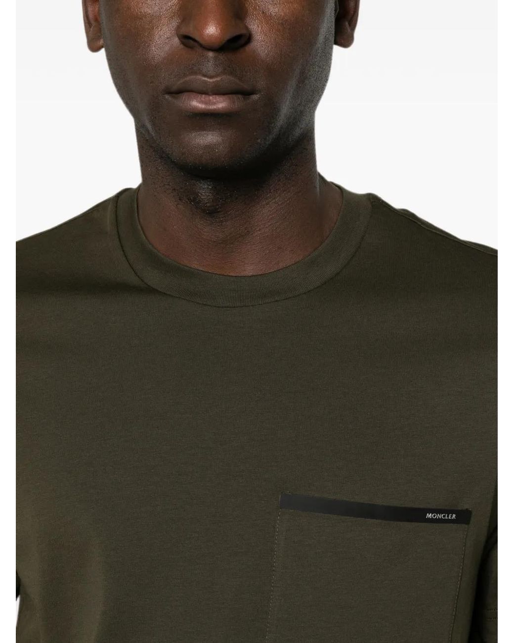 Moncler Green Chest-Pocket T-Shirt for men