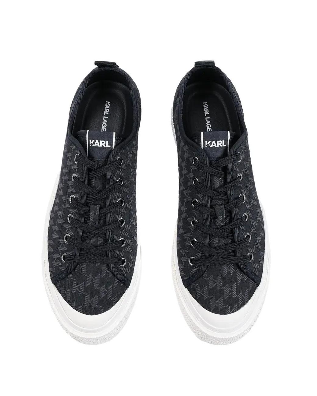 Karl Lagerfeld White Kampus Max V Monogram-Detail Sneakers for men