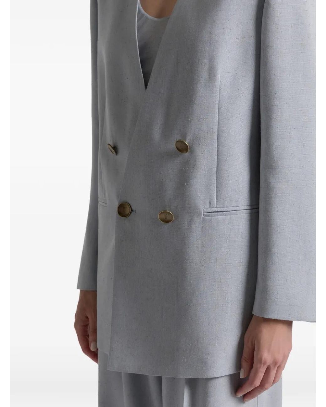 Chaqueta Con Doble Botonadura Alberta Ferretti de color Blue