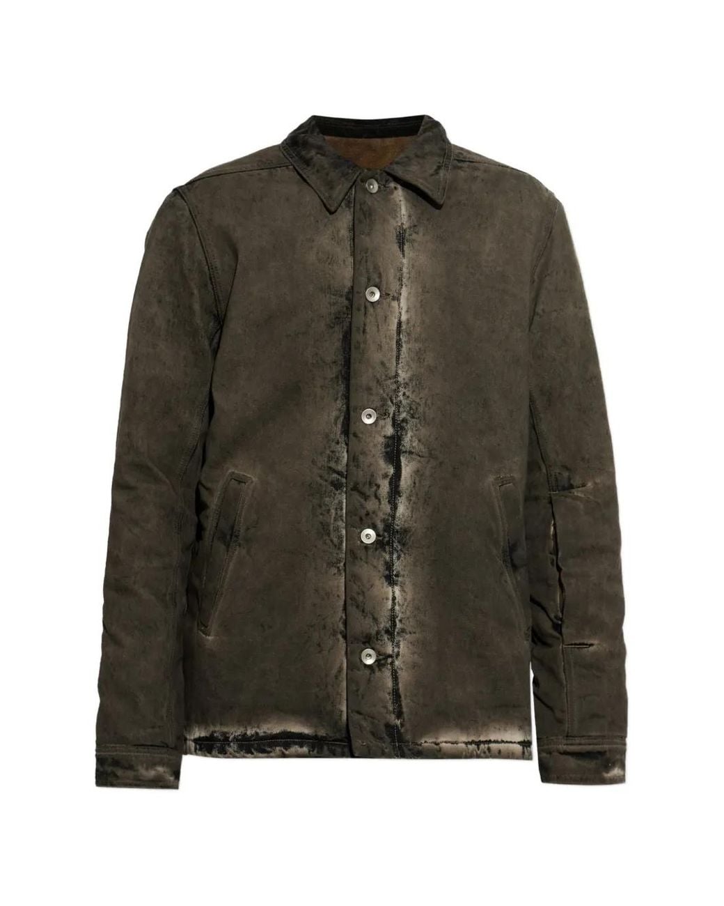 Rick Owens Green Brad Faded-Effect Denim Jacket for men