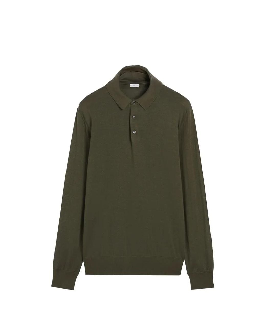 Caruso Green Long-Sleeve Polo Shirt for men
