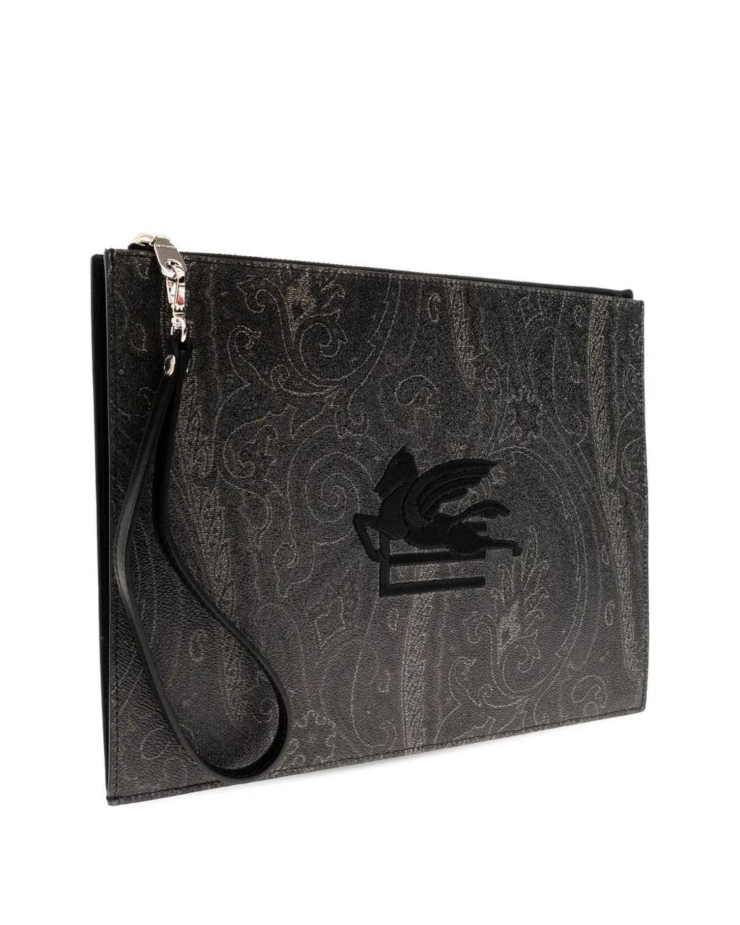Etro Black Leather Pouch Slg for men