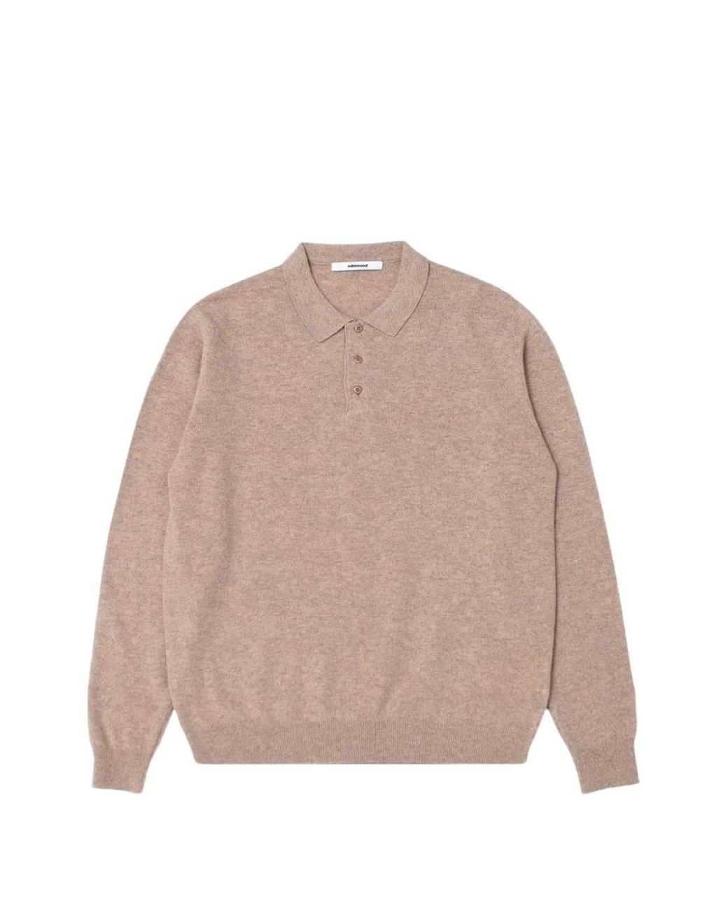 Edmmond Studios Natural Long-Sleeve Knitted Polo Shirt for men