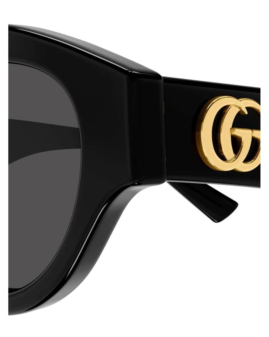 Gucci Black Geometric-Frame Sunglasses