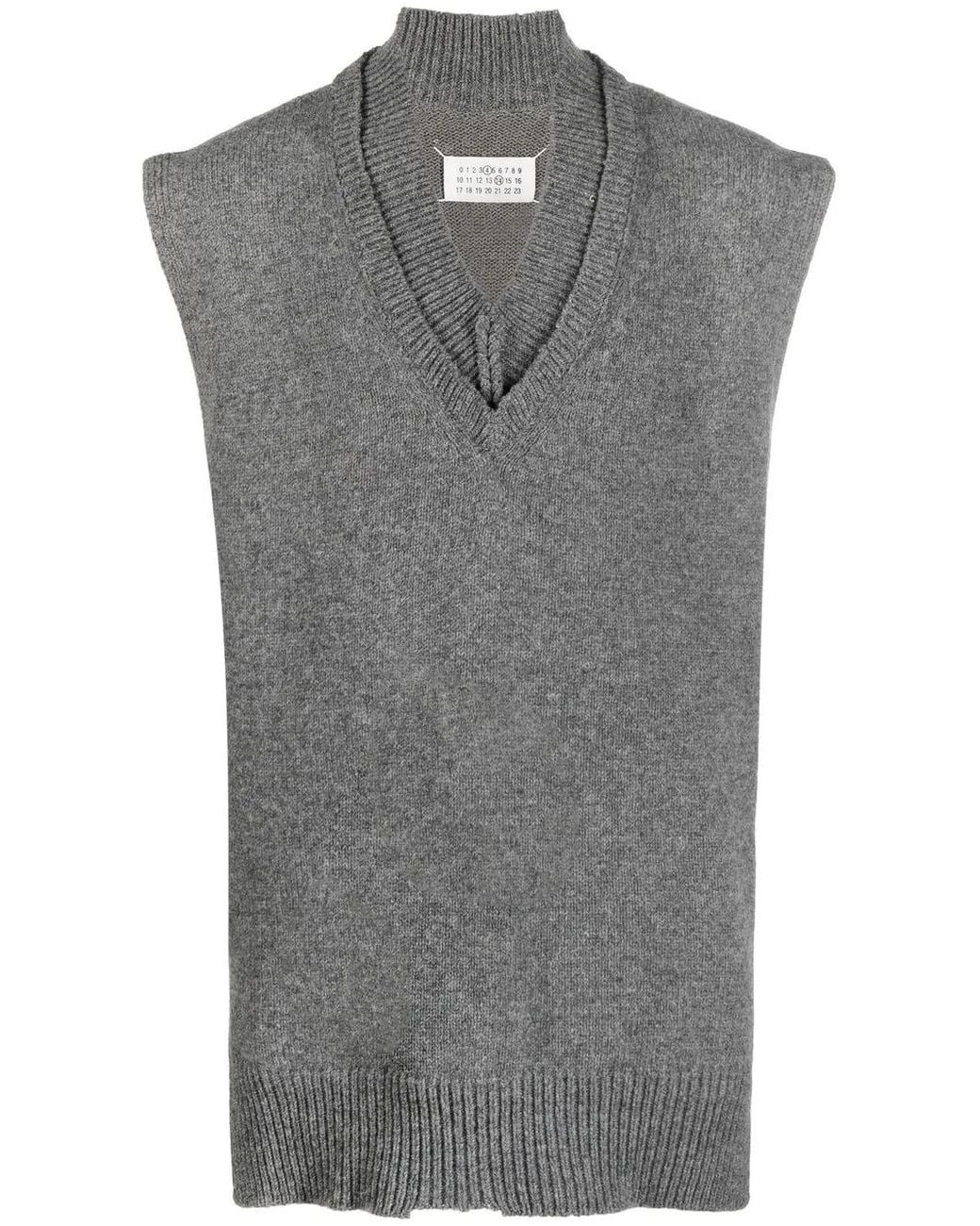 Maison Margiela Gray Wool Blend Vest for men