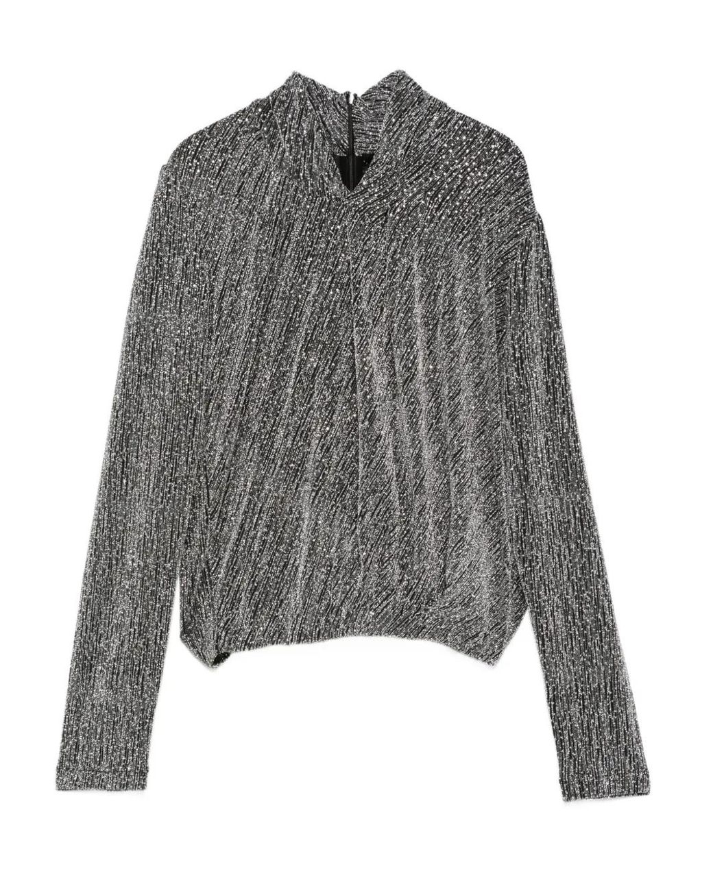 IRO Gray Metallic Sweater