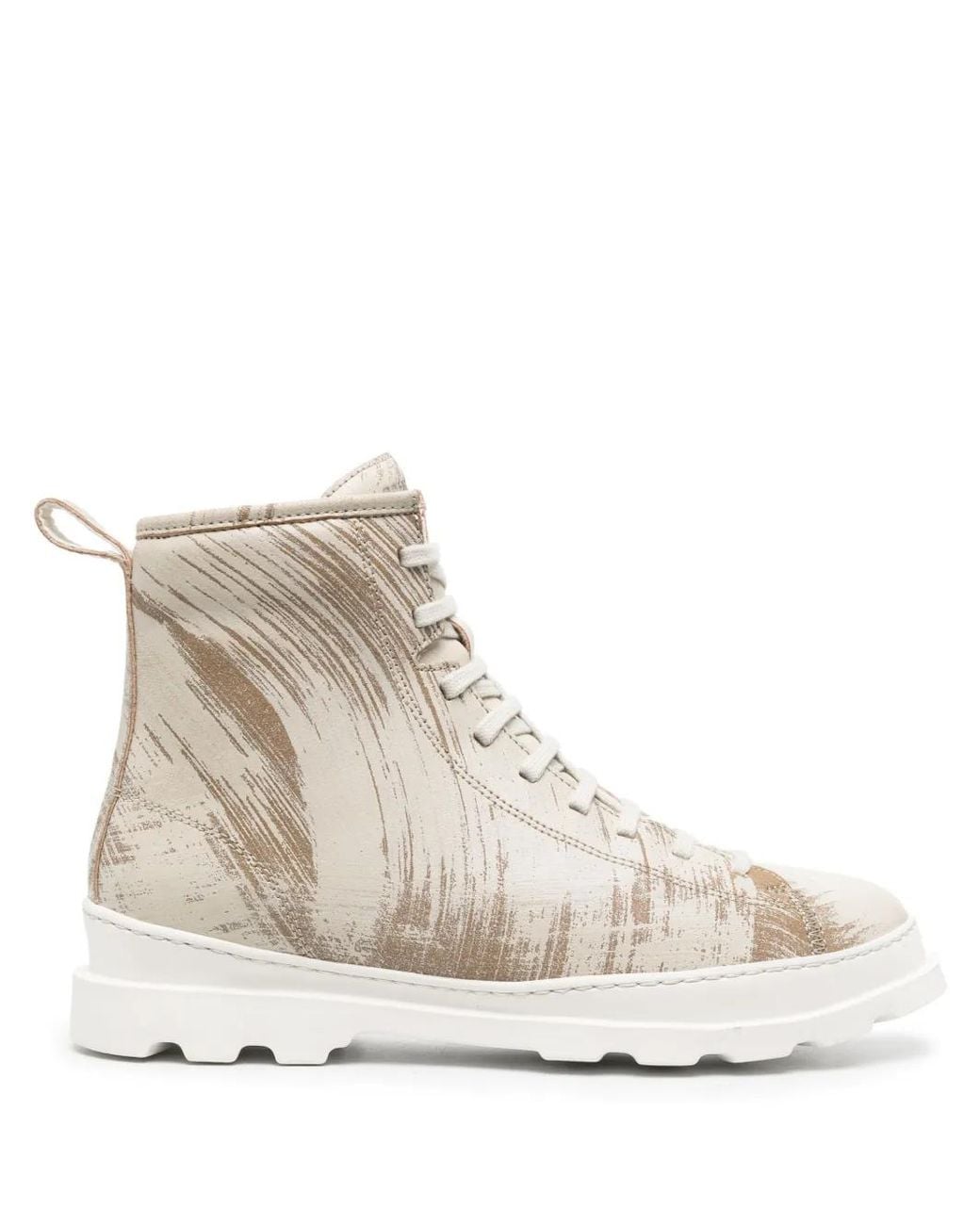 Camper Natural Brutus Leather Biker Boots for men