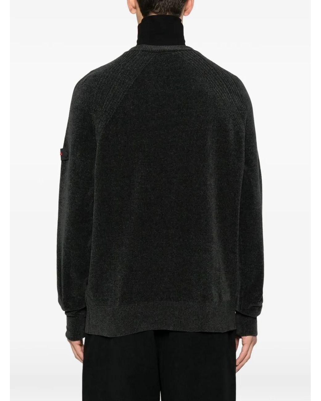 Peuterey Black Sironi 01 Ribbed Long-Sleeve Sweater for men