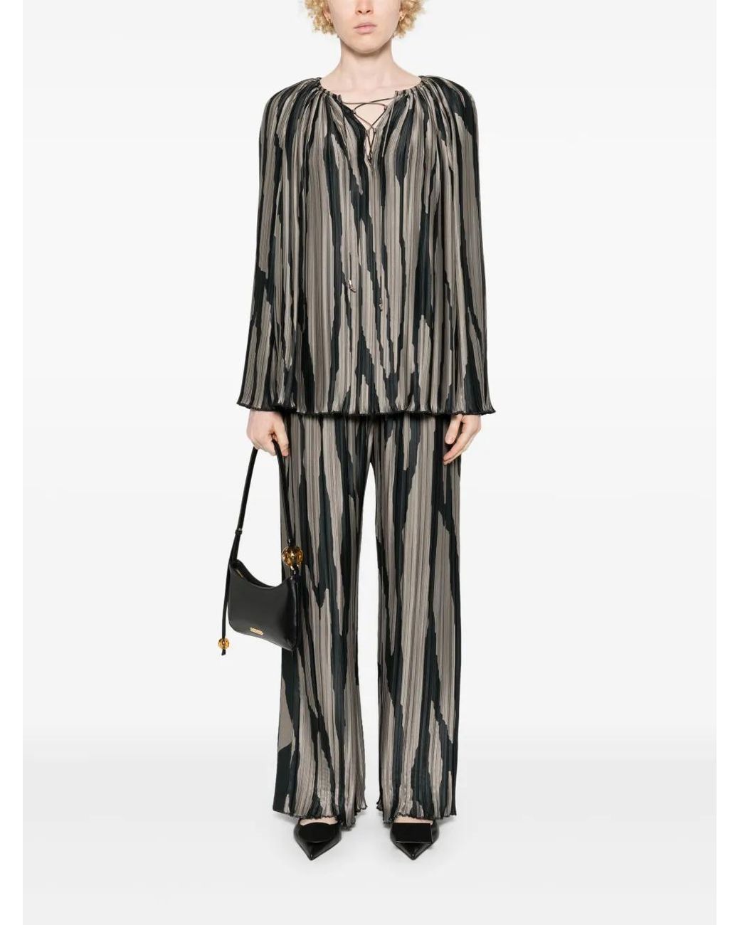 Lanvin Black Abstract-print Blouse