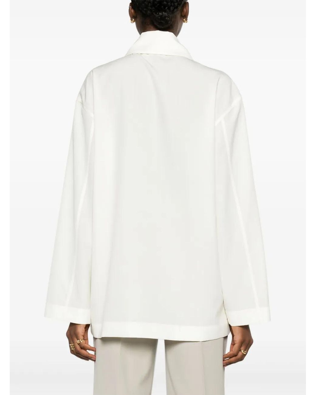 The Row Rigel Wollen Blouse in het White