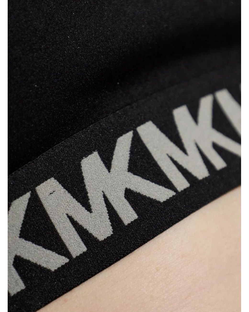 MICHAEL Michael Kors Black Logo-Tape Cross-Back Crop Top